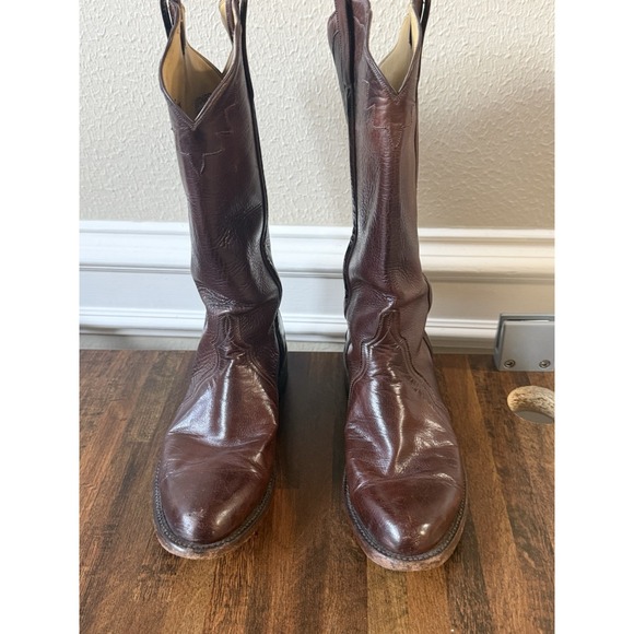 Lucchese Women's Cowboy Boots Whiskey Florence Buffalo Leather Roper Triad 6.5 B - Picture 5 of 11